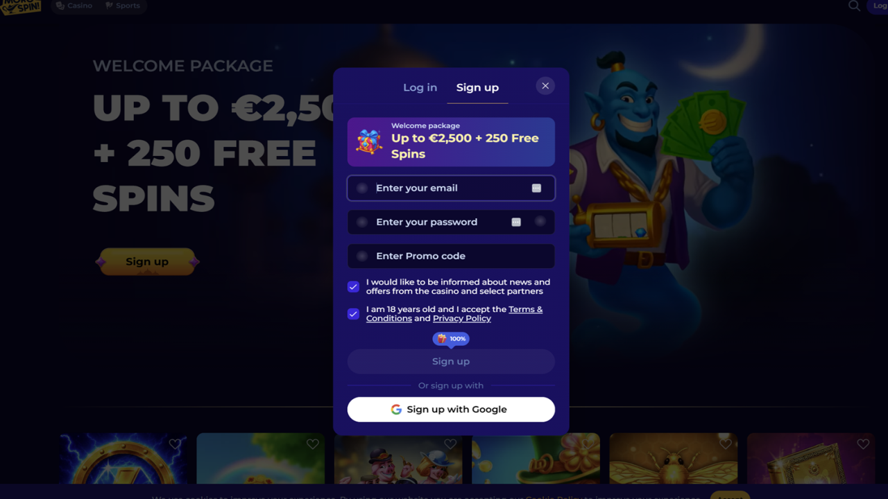 Morospin Casino registration